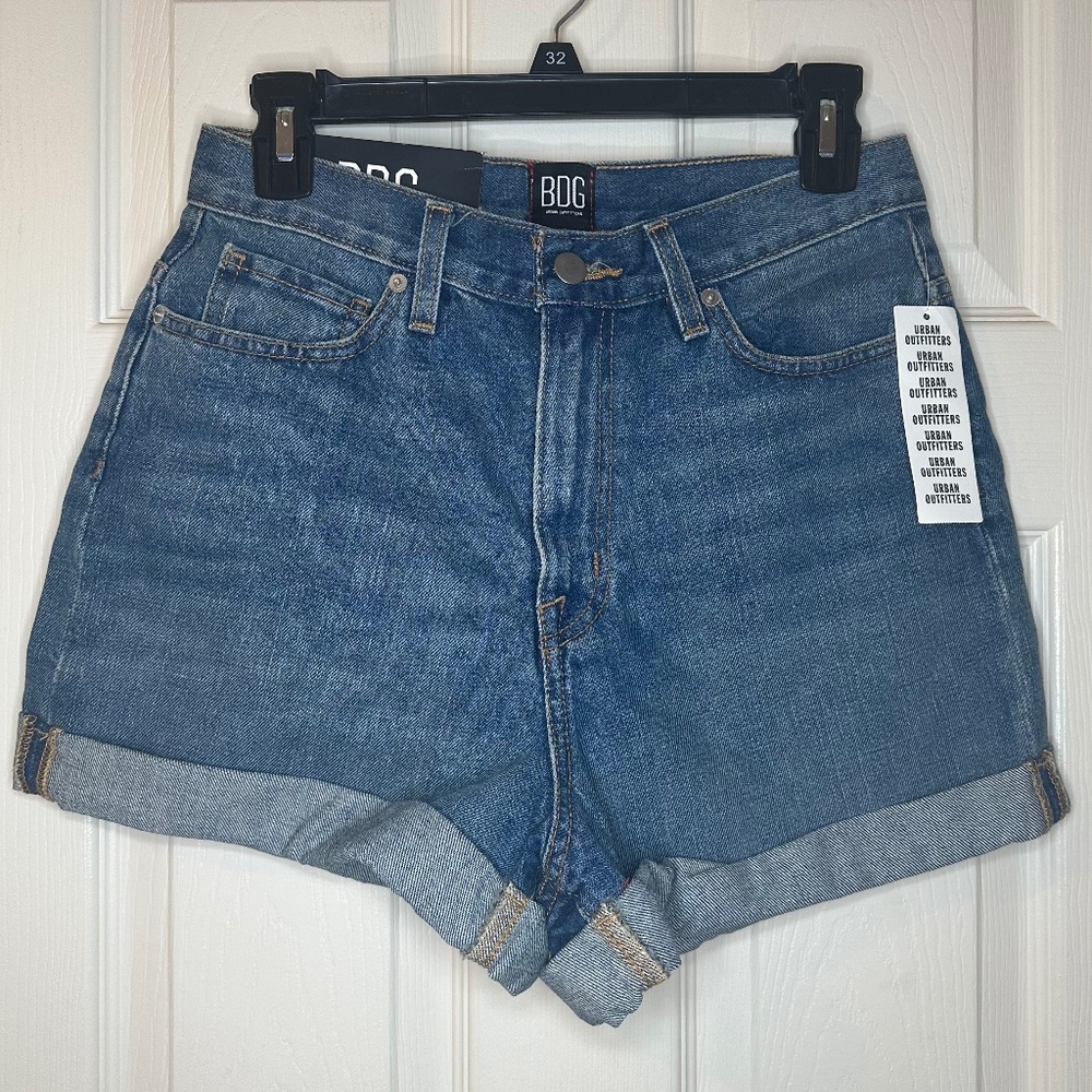BDG Medium Wash High-Waisted Denim Shorts